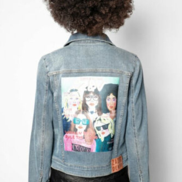 Zadig & Voltaire Jackets & Blazers - Zadig & Voltaire Kioky Band of Sisters print denim jacket XS